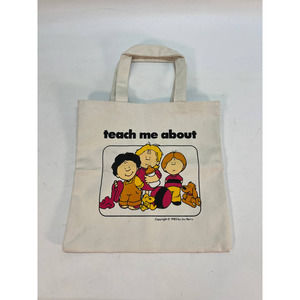 Vintage Joy Berry Canvas Book Tote Bag 1983 Kids Dog Teach Me About